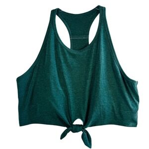 GapFit Breathe Tank Top Tie Front Racerback Athletic Activewear‎ Green XL